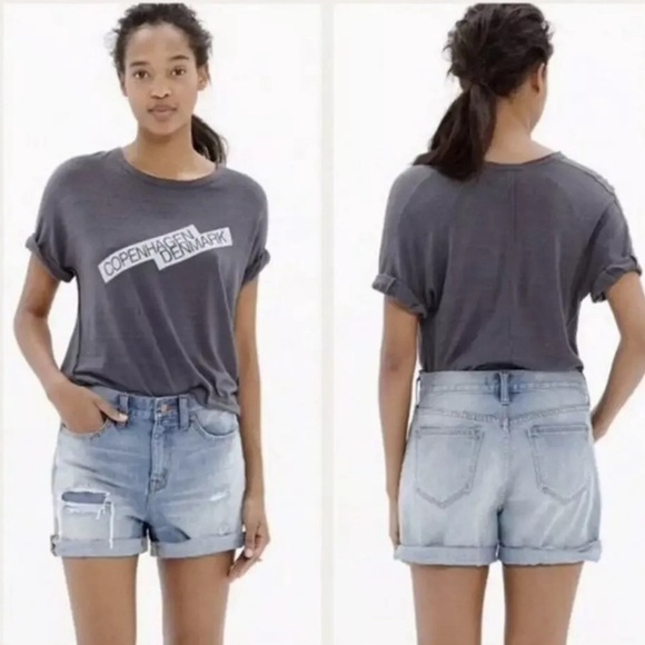 Madewell Women's Boyshorts Shorts Destroyed Rip & Repair Edition Size 27 - Picture 14 of 14